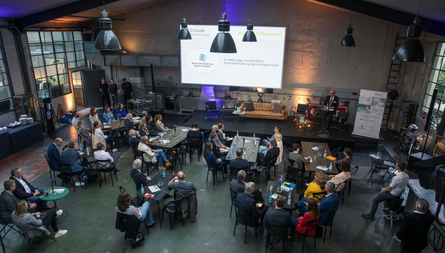 Q-Guide Präsentation der Wirtschaftsförderung Region Stuttgart in der Garage 266.